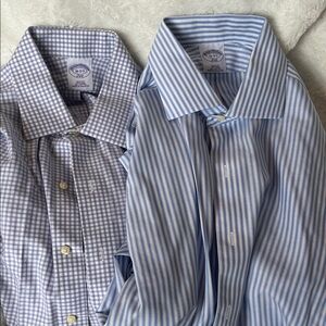 Brooks Brothers Men's Checkered and Striped Dress Shirts slim fit